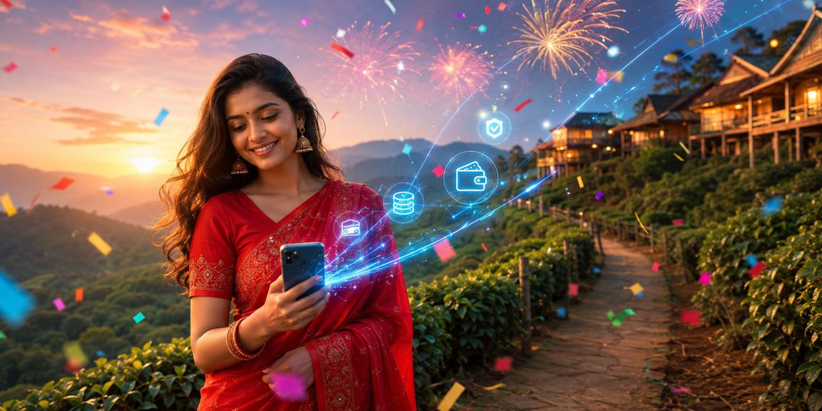 বান্দরবানে শাড়ি পরে মোবাইল ডিপোজিটের একটি দৃশ্য