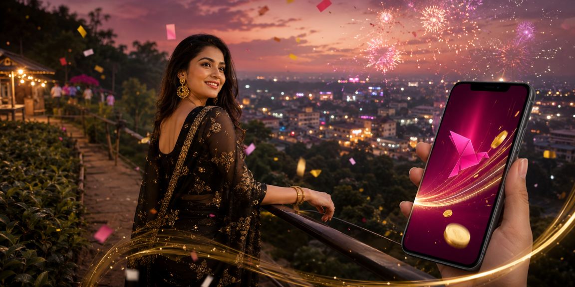 কুমিল্লার চা বাগানের পাশে মোবাইলে পেমেন্ট ও ভাউচার রিডিম করছেন এক ব্যবহারকারী
