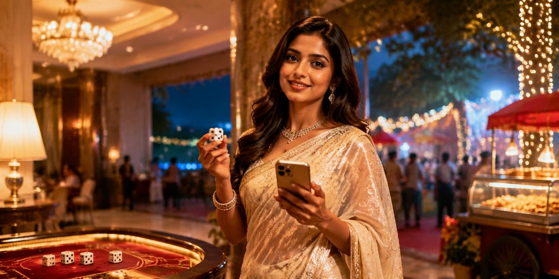 ময়মনসিংহে শাড়ি পরা একজন নারী ডাইস গেম খেলছেন